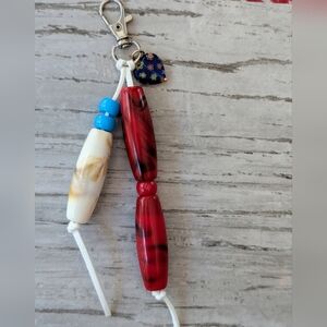 Patriotic Beaded Keychain